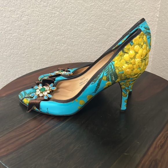J. Crew Floral High Heel with Velvet & Jewel Trim - Picture 4 of 9